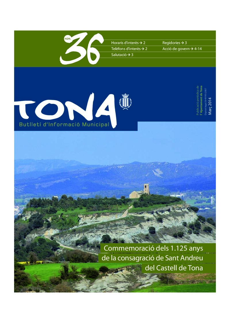 Portada: Butlletí municipal núm. 36 (Març 2014)