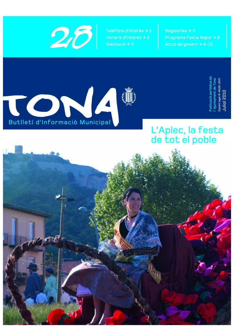 Portada: Butlletí municipal núm. 28 (Juliol 2010)