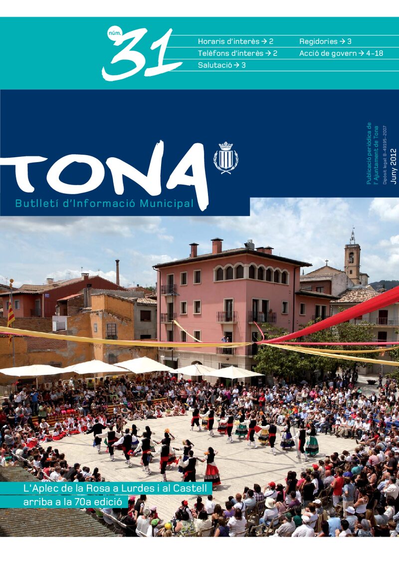Portada: Butlletí municipal núm. 31 (Juny 2012)