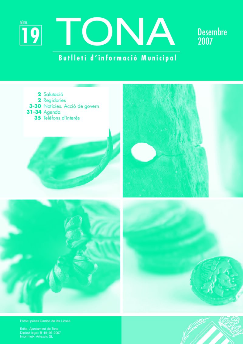 Portada: Butlletí municipal núm. 19 (Desembre 2007)