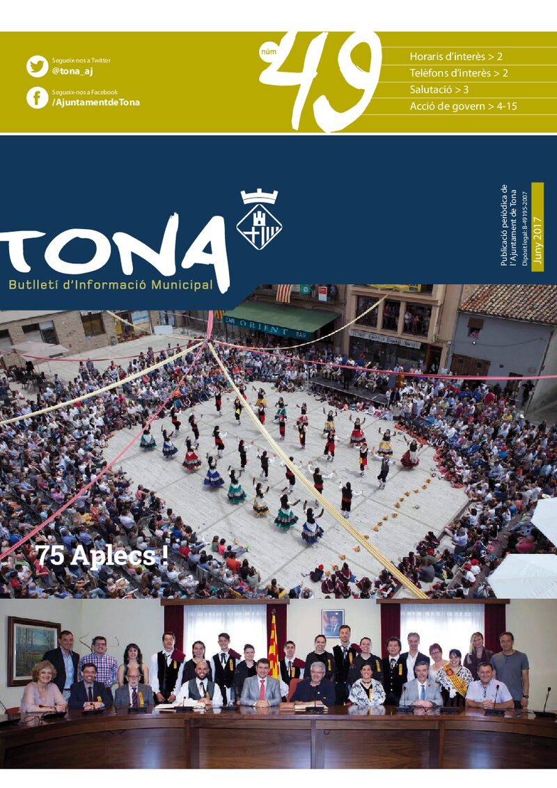 Portada: Butlletí municipal núm. 49 (Juny 2017)